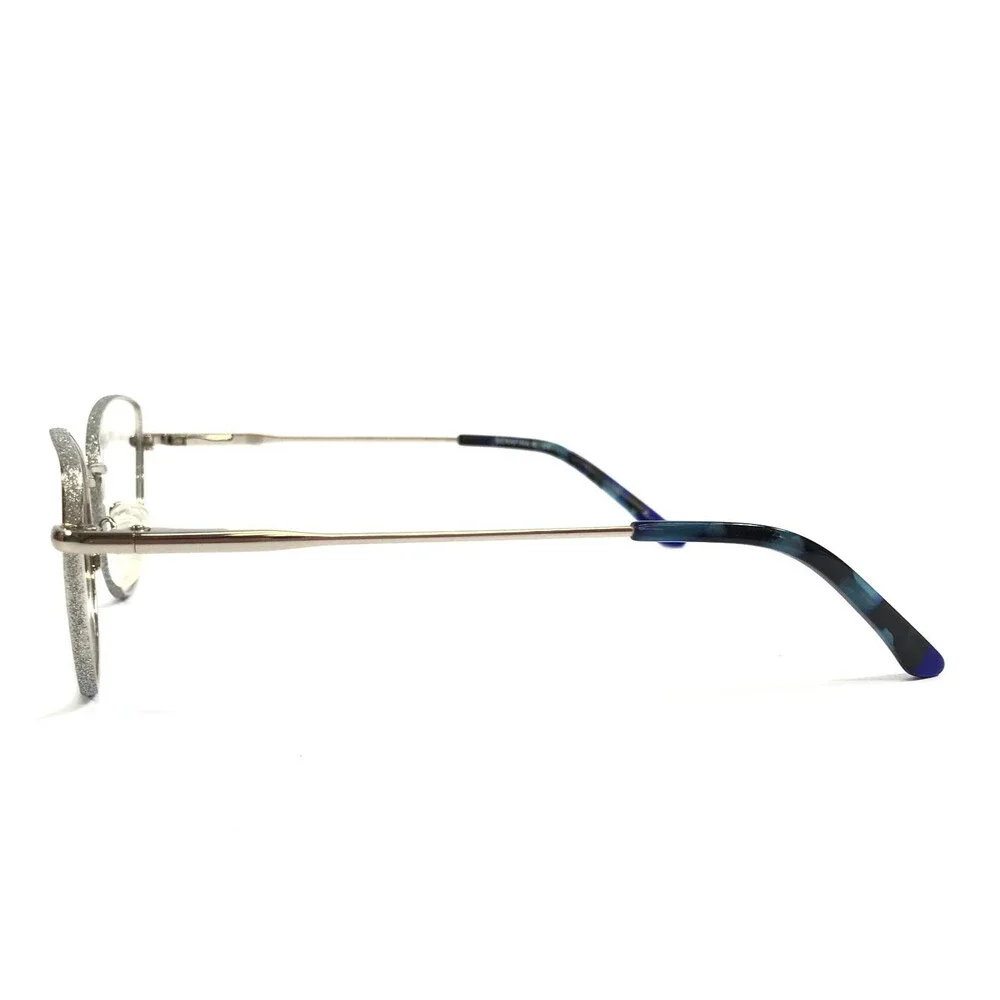 Serafina Eyeglasses Frames EMERSON SILVER Cat Eye Wire Rim 52-19-140